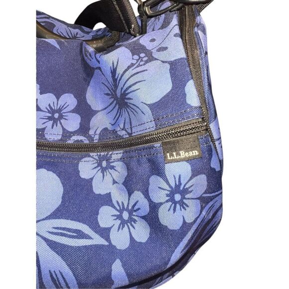 L.L.Bean blue floral nylon toiletry carryall camping travel accessories bag - Picture 4 of 7